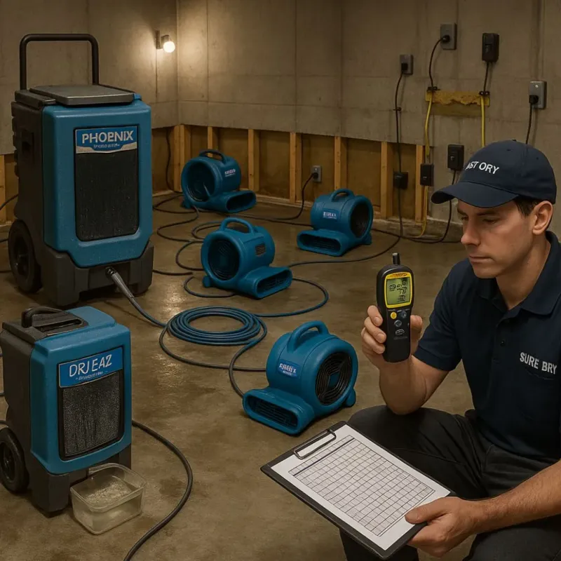 Structural Drying and Dehumidification process in Midway, GA